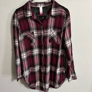 Burgundy plaid flannel